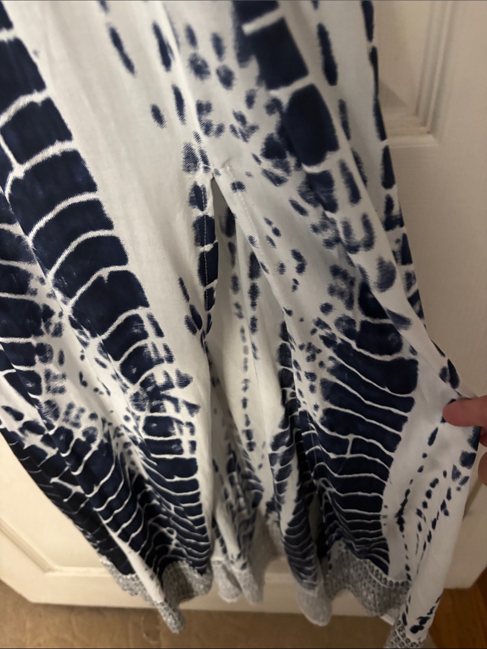 Venus Women's Black & White Tie-Dye Maxi Dress with Spaghetti Straps - Picture 6 of 6